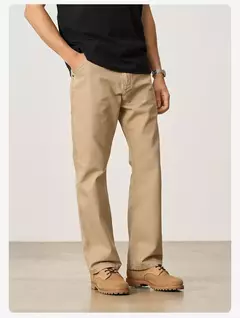 Image of SIMWOOD 2025 primavera nueva suelta Relax 12oz tela de lona pantalones de carpintero hombres lavados Vintage pantalones de alta calidad