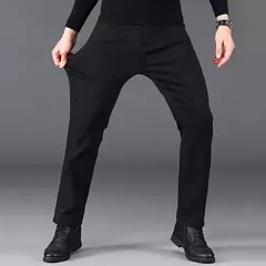Pantalones de mezclilla de alta calidad para hombre, ropa de calle masculina, ajustada, informal, Popular, juvenil, clásico, negro on internet