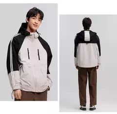 Chaqueta Semir para hombre, primavera 20224, nueva moda de retazos, prendas de vestir exteriores de tres pruebas, Top holgado con capucha - Eleganzie