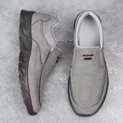 Imagen de Zapatos informales de cuero para hombre, mocasines transpirables, zapatillas de deporte para hombre, calzado plano de cuero cómodo, zapatillas de deporte para hombre 2024