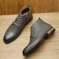 Botas cómodas de cuero al tobillo para hombres Botas para hombres Marca de moda - tienda en línea