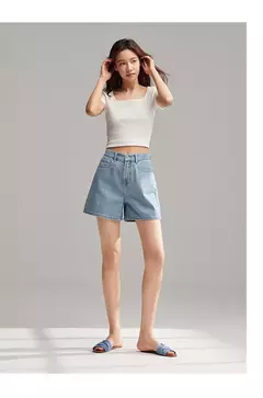 Semir-pantalones cortos holgados para mujer, Shorts sencillos e informales, versátiles y a la moda, estilo Ins, novedad de verano 2024 en internet