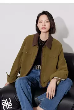 TOYOUTH-Chaqueta de pana para mujer, abrigo de invierno de manga larga con cuello tipo Polo, prendas de vestir gruesas de felpa con botones de Metal, 2024 - tienda en línea