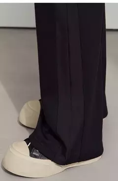 Image of AMII-pantalones de pierna ancha minimalistas para mujer, pantalón largo negro, holgado, informal, versátil, con cintura elástica, primavera 2025 12521056