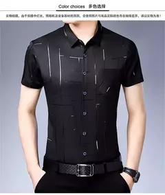 Camisa de manga corta informal de negocios para hombre, Top resistente a las arrugas sin hierro, fácil cuidado, ajuste cómodo para oficina y trabajo