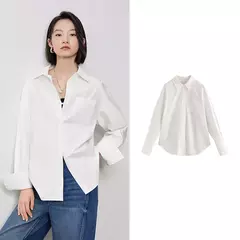 Imagen de TOYOUTH-Blusa de manga larga para mujer, camisa bordada con cuello tipo Polo, ropa de trabajo informal para oficina, Otoño, 2024