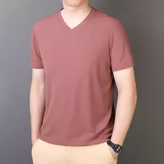 Camiseta de seda de hielo para hombre, camisa de manga corta elástica para Fitness, informal, secado rápido, 6XL, 7XL, 8XL, novedad de verano, 2309 - comprar en línea