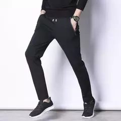 MRMT 2024 nuevos pantalones de primavera y otoño para hombre, pantalones de ocio de algodón de Color puro para hombre, pantalones elásticos con cremallera y bolsillo
