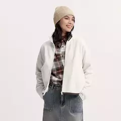 Imagen de Semir-abrigo Polar antiestático para mujer, chaqueta holgada de invierno con manga raglán y cuello levantado, novedad de 2024