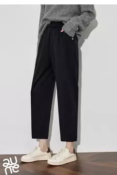 TOYOUTH, pantalones informales de lana para mujer, Otoño Invierno 20224, nueva cintura media, pantalones Harem ajustados y gruesos cálidos hasta el tobillo en internet
