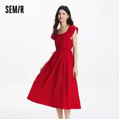 Vestido Semir para mujer, vestido de longitud media con hombros descubiertos y manga aleteada, ajustado a la cintura, novedad de verano de 2025 - comprar en línea