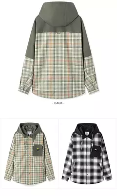Semir prendas de vestir exteriores para hombre 2024 primavera nuevo Patchwork contraste Color a cuadros Top desmontable con capucha de moda - buy online