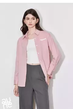 TOYOUTH informal-Blusa de manga larga para mujer, camisa con cuello vuelto, diseño de bolsillo, Color contrastante, otoño, 2024