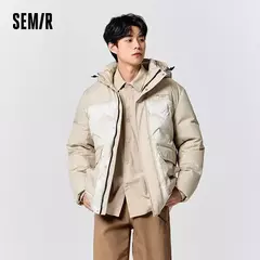 Semir-Chaqueta de plumón de longitud media para hombre, abrigo suelto con capucha, ropa de trabajo al aire libre, abrigo estampado de estilo, Invierno - Eleganzie