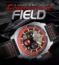 NAVIFORCE, relojes deportivos multifunción resistentes al agua para hombre, reloj de pulsera cuadrado luminoso analógico de cuarzo de marca de lujo de cuero de moda en internet