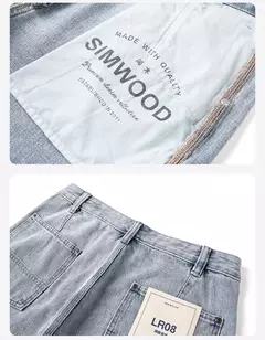 SIMWOOD 2025 Primavera Verano nuevos pantalones vaqueros sueltos relajantes para hombres pantalones vaqueros Cargo de tela de 11oz - buy online