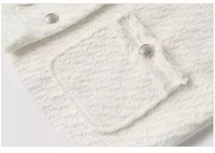 Semir-abrigo de manga corta para mujer, chaqueta ajustada con hombreras y borlas, elegante y suave, estilo carbón, novedad de 2024 en internet