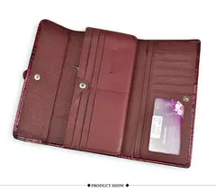 Bolsos de mano de cuero genuino para mujer a la moda Carteras de diseño de lujo Monederos largos brillantes 2022 Bolso de mano elegante para mujer - tienda en línea