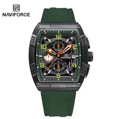 Marca de moda NAVIFORCE, relojes de cuarzo con diseño dorado para hombre, reloj de pulsera informal para hombre, reloj multifunción de PU resistente al agua de gran diámetro on internet