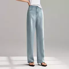 Semir Jeans Mujer Pantalones largos con cintura elástica 2024 nueva versión de verano pantalones de pierna ancha con sensación fresca - comprar en línea