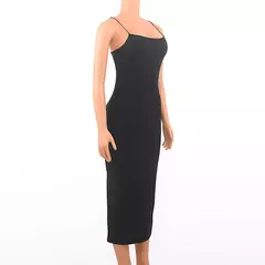 Vestido Sexy negro de verano para mujer, ropa de calle sin mangas con espalda descubierta y tirantes finos lisos, ropa informal ajustada para discoteca, vestidos de fiesta elegantes en internet
