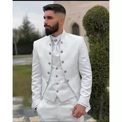 Trajes formales de Jacquard para hombre, chaqueta elegante de boda de 3 piezas, pantalones, chaleco, Blazer, conjuntos completos de alta calidad, traje para hombre, Blazer 2025 - online store