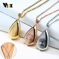Collar Clásico con Urna de Cremación en Forma de Gota – Recuerdo Elegante y Personalizado