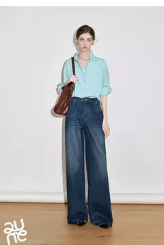 TOYOUTH camisa a rayas para mujer 2025 primavera nueva Lyocell algodón manga larga blusa versátil camisa Tops azul