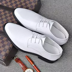 Zapatos de cuero genuino con cordones para hombre, calzado Formal de negocios, corte bajo, rendimiento coreano, boda - buy online