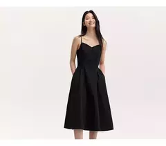 Semir-vestido adelgazante con cuello en V para mujer, a la moda ropa elegante y, de algodón puro, Estilo Vintage, verano, 2024 - buy online