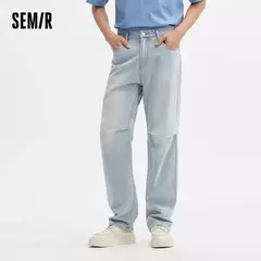 Semir-pantalones vaqueros de Estilo Vintage para hombre, pantalón de paracaidista de pierna recta, holgado, a la moda, novedad de verano, 2024 - Eleganzie
