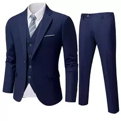 Imagen de Traje para hombre elegante boda 3 piezas 2 conjuntos Blazers chaquetas completas chaleco pantalones moda abrigos de lujo 2025 traje clásico Formal