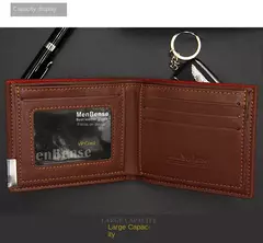 Moda masculina Cartera de cuero PU tarjetero corto monedero para hombres diseñador de lujo billetera masculina portátil pequeño tarjetero carteras