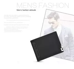 Moda masculina Cartera de cuero PU tarjetero corto monedero para hombres diseñador de lujo billetera masculina portátil pequeño tarjetero carteras - Eleganzie