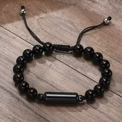 Vnox Pulseras de urna con cuentas de piedra de lava informales para hombres para cenizas, joyería conmemorativa de recuerdo de cremación de tubo hueco, longitud ajustable - tienda en línea