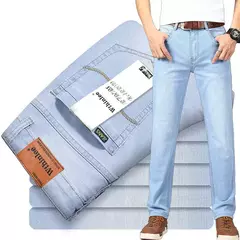 Pantalones vaqueros ajustados de talla grande 28-40 para hombre, pantalones suaves avanzados clásicos informales a la moda, pantalones elásticos que combinan con todo de marca para hombre