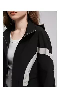 Imagen de TOYOUTH chaqueta de mujer abrigo 2025 primavera nuevo contraste empalme cremallera cáqui cárdigan rompevientos abrigo