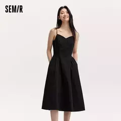 Semir-vestido adelgazante con cuello en V para mujer, a la moda ropa elegante y, de algodón puro, Estilo Vintage, verano, 2024