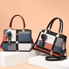 Bolsos de diseñador elegantes, bolsos para mujer, bandoleras de piel sintética, bolso cruzado con bola de pelo, bolso de hombro para niñas, bolso de mano superior - Eleganzie