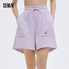 Semir-pantalones cortos deportivos de punto para mujer, Pantalón de pijama informal, holgado, a la moda, para verano