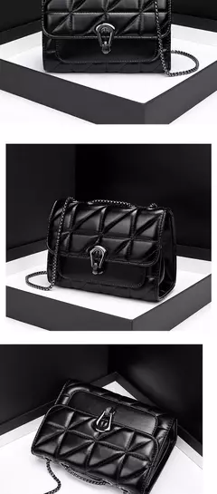 Bolso cruzado diagonal con tapa Retro para mujer, bolso bordado acolchado de cuero PU, bolso de hombro con cadena de diseñador de lujo a la moda - comprar en línea