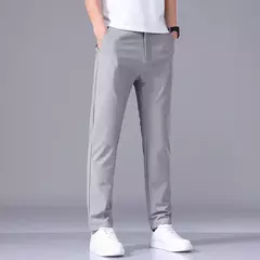 2025 Joggers de verano para hombre, tela fina de seda de hielo, pantalones casuales elásticos de cuatro lados, pantalones Cargo, ropa de calle, pantalones de chándal - Eleganzie