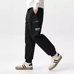 Semir pantalones casuales hombres ropa de trabajo suelta primavera cordón estilo deportivo pantalones con puños pantalones largos estampados de moda cepillados