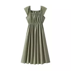 Vestido Semir para mujer, vestido de longitud media con hombros descubiertos y manga aleteada, ajustado a la cintura, novedad de verano de 2025 - tienda en línea