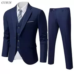 Traje elegante para hombre, boda, 3 piezas, 2 conjuntos, Blazers, chaquetas completas, chaleco, pantalones, moda Formal, abrigos de lujo, traje clásico 2025 - Eleganzie