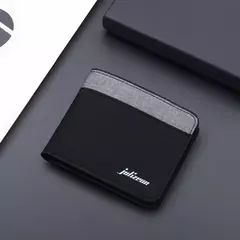 Cartera de lona a la moda para hombre, monedero corto, funda para tarjetas de crédito, tarjetero negro/azul/gris, monedero para hombre, soporte para banco 2023 en internet