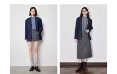Image of TOYOUTH-Chaqueta vaquera falsa para mujer, traje de talla grande con cuello de solapa, manga larga, color azul marino, otoño 2024