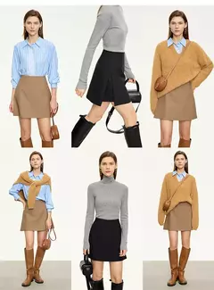 AMII minimalismo Casual faldas cortas mujeres alta Rase 2024 otoño nueva moda viajero señora chaqueta recta falda acampanada 12343035 - tienda en línea