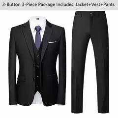 Trajes de hombre para boda, 2 piezas, 3 conjuntos, chaquetas, chaleco, pantalones, Blazers, abrigos formales elegantes, traje clásico completo 2024 de alta calidad