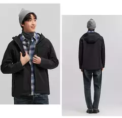 Image of Chaqueta Semir para hombre, ropa de abrigo con capucha repelente al agua, forro polar, Top de primavera 2021, Color sólido, versátil